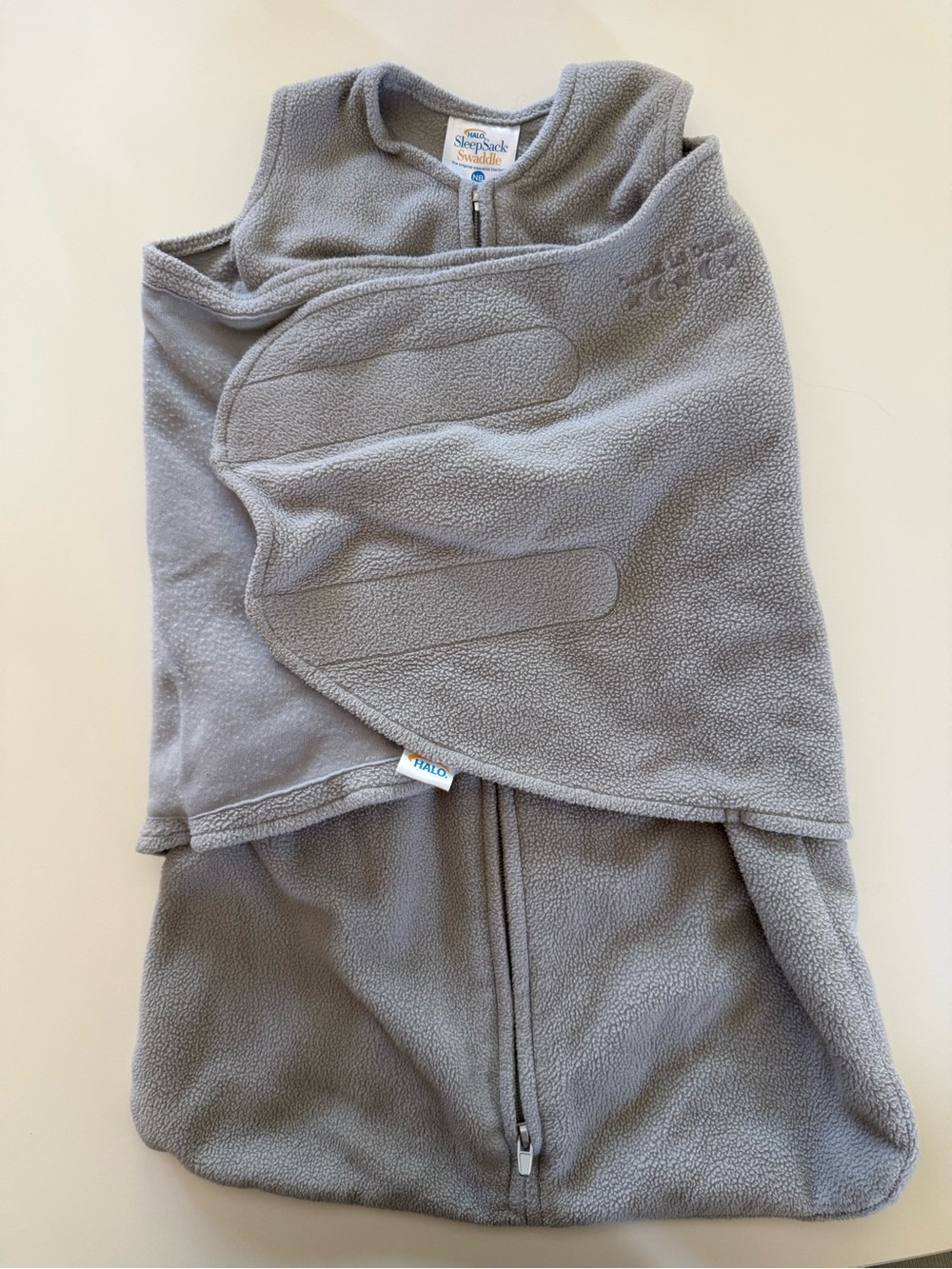 Halo SleepSack Swaddle Fleece Gray Newborn